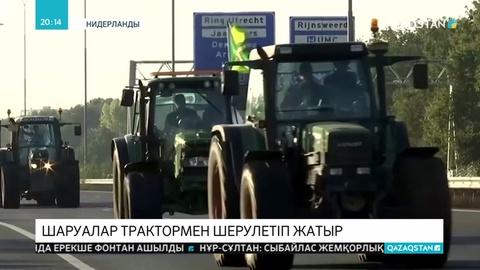 Нидерландыда мыңдаған фермер трактормен шеруге шықты