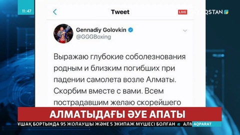 Геннадий Головкин ұшақ апатынан қаза тапқандарға көңіл айтты