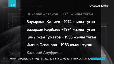 Ұшақ апатынан қайтыс болғандардың тізімі жарияланды