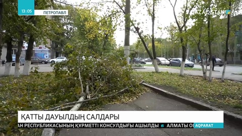 Дауыл салдарынан Петропавлда жарық өшті