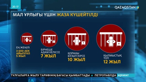 Мал ұрлығы ауыр қылмыстар санатына жатқызылды