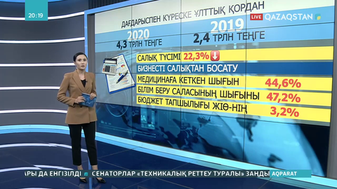 Биыл салық түсімдері 22%-ға дейін азайды