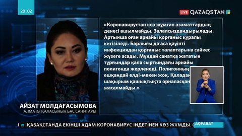 Нұр-Сұлтан қаласында коронавирустан тағы 1 адам көз жұмды