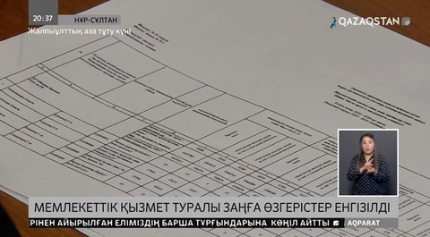 Мемлекеттік қызмет туралы заңға өзгерістер енгізілді