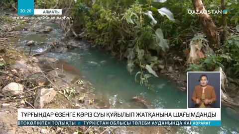 Алматылық тұрғындар өзенге кәріз суы құйылып жатқанына шағымданды