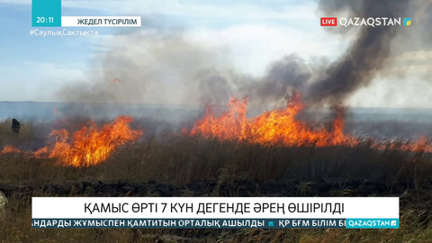 Атырау облысында қамыс өрті бірнеше күнде әрең өшірілді