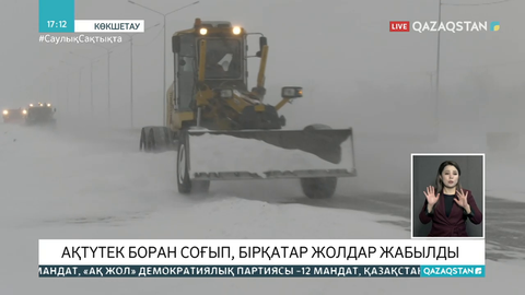 Ақмола облысында боранға байланысты жолдар жабылды