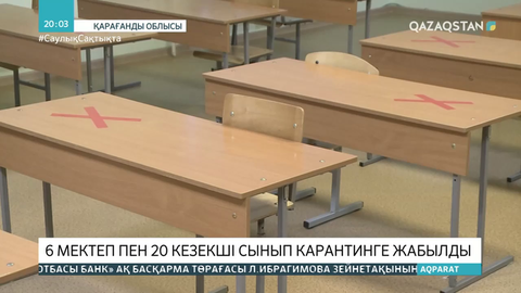 Қарағанды облысында 6 мектеп пен 20 кезекші сынып карантинге жабылды
