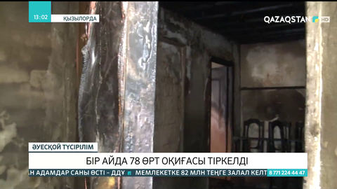 Қызылорда облысында бір айда 78 өрт оқиғасы тіркелді