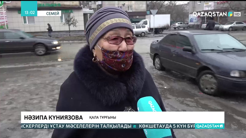 Семейде жаңбыр жауып, көктайғақтың кесірінен қатынас қиындады
