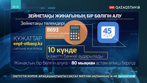 Зейнетақы жинағының бір бөлігін 9 мыңдай адам алып үлгерді