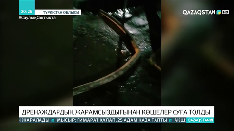 Жетісайда дренаждардың жарамсыздығынан көшелер суға толды