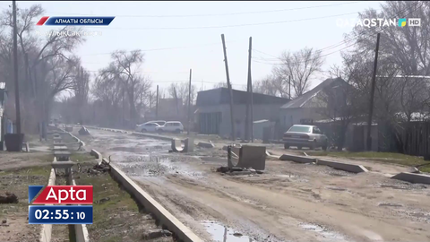 Үштөбе қаласының 50-ге жуық көшесі батпаққа батып жатыр