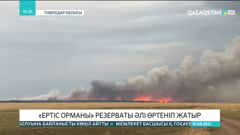 Павлодар облысындағы «Ертіс орманы» резерваты әлі өртеніп жатыр