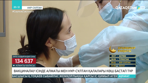 Вакциналау ісінде Алматы мен Нұр-Сұлтан қалалары көш бастап тұр