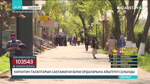 Шымкентте карантин талаптарын сақтамаған білім ордаларына айыппұл салынды