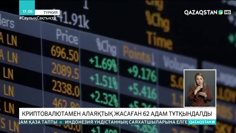 Түркияда криптовалютамен алаяқтық жасаған 62 адам тұтқындалды