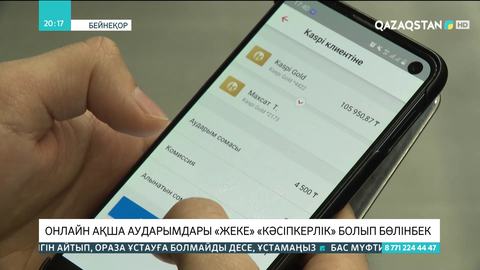 Онлайн ақша аударымдары «жеке», «кәсіпкерлік» болып бөлінбек