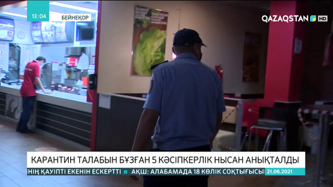 Елордада карантин талабын бұзған 5 кәсіпкерлік нысан анықталды