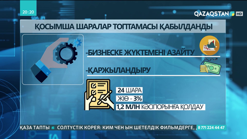 Елімізде экономиканы ынталандыру үшін қосымша шаралар топтамасы бекітілді