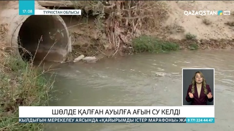 Түркістан облысындағы шөлде қалған ауылға ағын су келді