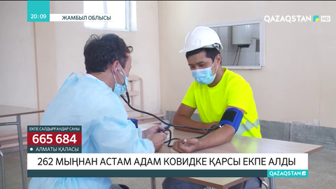 Жамбыл облысында 262 мыңнан астам адам КВИ-ге қарсы екпе алды