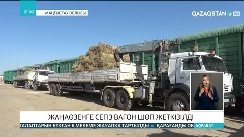Жаңаөзенге сегіз вагон шөп жеткізілді