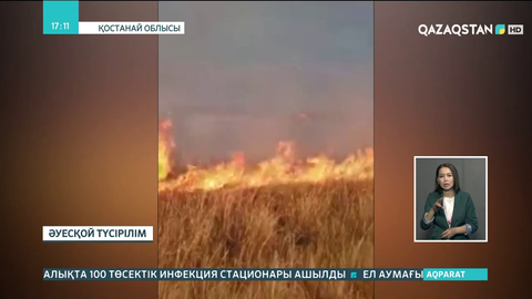 Қостанай облысының Торғай өңірінде жай түсіп, дала өртенді