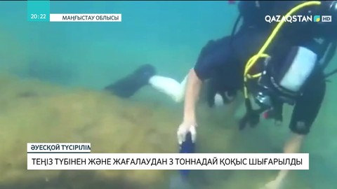 Каспий теңізінің түбінен және жағалаудан 3 тоннаға жуық қоқыс шығарылды