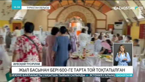 Түркістан облысында жыл басынан бері 600-ге тарта той тоқтатылған