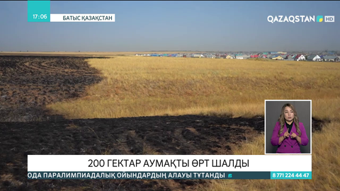 Батыс Қазакстанда 200 гектар аумақты өрт шалды