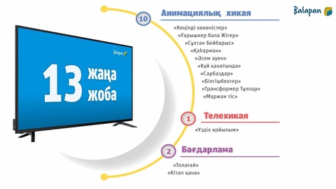 «Balapan» телеарнасы күзгі маусымда 13 жаңа жоба ұсынады