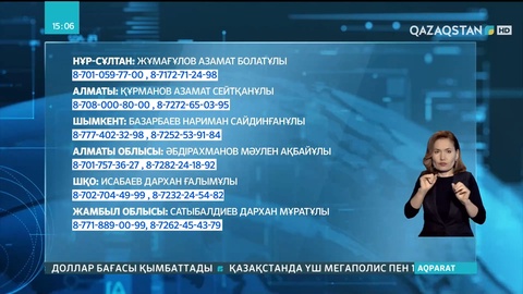 Кезекші прокурорлардың байланыс нөмірлері жарияланды