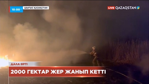 ШҚО-ның бірнеше ауданында құрғақ шөп жанып жатыр