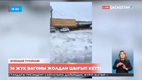 Қарағанды маңында 14 жүк вагоны рельстен шығып кетті