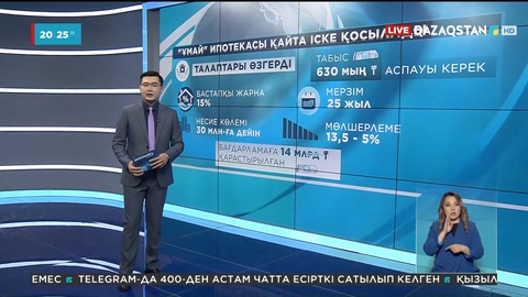 Ертеңнен бастап Ұмай ипотекасы қайтадан іске қосылады