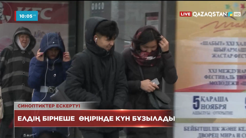 Ауа райының бұзылуына байланысты 8 өңірде дауылды ескерту жарияланды