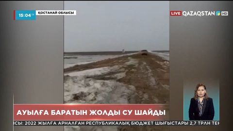 Қостанай облысындағы Қабырға ауылына баратын жолды су шайды