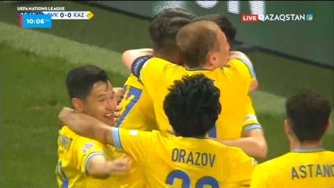 Ұлттар лигасында сенсация: Қазақстан құрамасы Словакияны жеңді