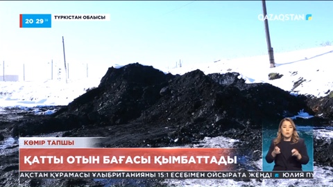 Түркістан облысының Шардара ауданында көмір бағасы шарықтап кетті