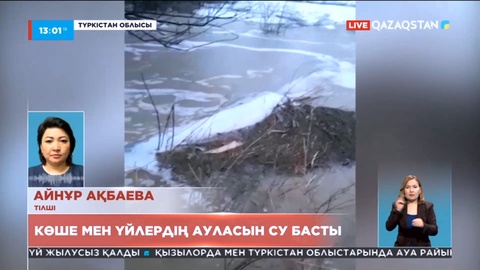 Түркістан облысында бірнеше елдімекенде көше мен үйлердің ауласын су басып жатыр