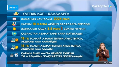 Ұлттық қордан әр балаға қаражат аударудың негізгі шарттары белгілі болды