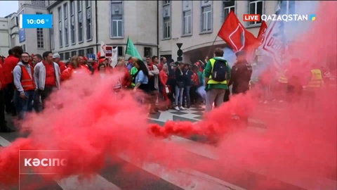 Бельгияда кәсіподақ ұйымдарының шеруі өтті