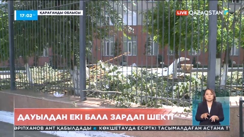 Қарағандыда қатты дауыл оқу орнының шатырын қиратты