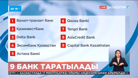 Еліміздегі екінші деңгейлі 9 банктің жұмысы тоқтатылады