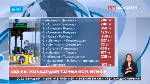 Елімізде ақылы жолдардың тарифі өседі