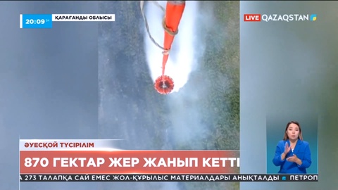 Қарағанды облысында 870 га жер жанып кетті
