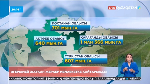 Игерілмей жатқан 7 млн гектар жер мемлекетке қайтарылды
