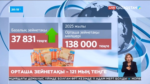 Елде орташа зейнетақы мөлшері 121 мың теңгеге жуықтады