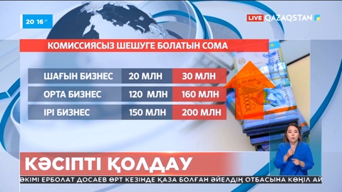 Кәсіпкерлер банк шоттарынан әлдеқайда көп ақшаны ешқандай комиссиясыз шешуі мүмкін